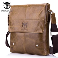 【A Great】 BULLCAPTAIN Men briefcase Bag Genuine Leather Man Crossbody Shoulder Bag Messenger Leather