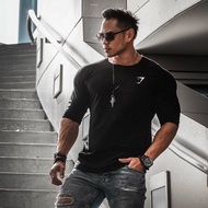 Muscleguys Mens Long Sleeves cotton mens undershirts Causal Wear Gym workour Breathable Gymshark Fashion Tops