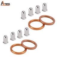 On SALE 4 Exhaust Gaskets & 8 Cap Nuts Kit For Honda CB 500 550 Four K0 K1 K2 K3 F1 F2 Motorcycle Ac
