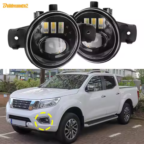 2 Pieces Upgrade Car Front Bumper LED Lens Fog Light DRL Accessories 30W H11 For Nissan Navara NP300