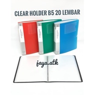 MAP PLASTIK DOKUMEN CLEAR HOLDER B5 20 LEMBAR DISPLAY BOOK DOCUMENT