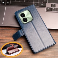 For Vivo iQOO Z9x Y37 Pro 5G Y200+ V2353A I2219 V2354A Vintage Classic Leather Wallet Folio Case Fli