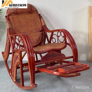 HY-JD Tengyue Natural Real Rattan Rattan Woven Rocking Chair Rattan Chair Recliner for Adults and Elderly Home Balcony L