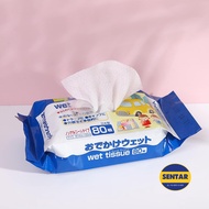 100%Ready Stock 80pcs Alcohol-Free Baby Wet Tissue Baby Wipes Antibacterial Wet Tissue