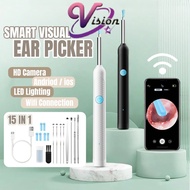Wireless WiFi 15 In 1 Smart Visual Ear Wax Remover Camera LED Earpick Camera Ear Picker Kit Ear Wax 
