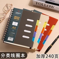 A5 Color Classification Coil Notebook Horizontal Line Notebook B5 Notepad Student Men Women Coil Not
