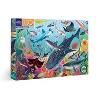 eeBoo 100片拼圖 - Love of Sharks 100 Piece Puzzle 鯊魚之愛