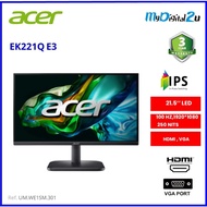 ACER 21.5" WIDE LED MONITOR EK221QHbi /EK221Q E3BI IPS 100Hz 1ms * HDMI + VGA (Free HDMI Cable)