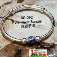 *Promo*Original Pure silver Bangle, BG-092 纯银手镯999。 Silver 925 Bracelet 925银手链。 纯银制造。 品质保证。 Pure Silver.