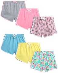 Dreamstar Girls' Active Shorts - 6 Pack Athletic Gym Dolphin Shorts (Size: 7-16)