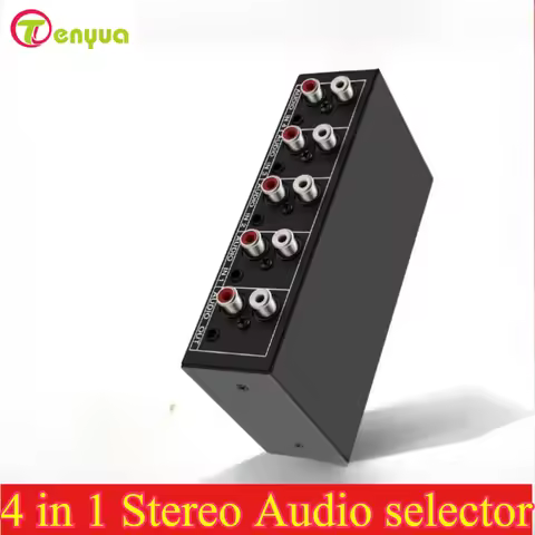 RCA AUX Audio Switcher 4 in 1 Stereo Audio selector 4X1 Passive 3.5mm Aux L/R RCA audio switch box a