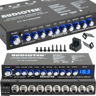 8700DSP 1/2 Din 7 Band Car Audio Equalizer EQ Front, Rear + Sub Output, Up to 7V RMS of Output, Gold