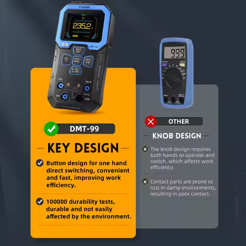 DMT-99 10000 Counts True RMS Digital Multimeter Auto Range AC/DC Voltage Current Capacitance Tester 