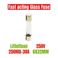 5PCS 312 Series 3AG 6.3x32MM Fast Acting Glass Fuse 250V 0.25A 0.5A 1A 1.5A 2A 2.5A 3A 4A 5A 6A 7A 8