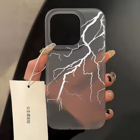 Lightning Phone Case For iPhone 13 Case iPhone 16 Pro 17 14 11 12 15 Pro Max Plus 12 13 Mini Ultra T