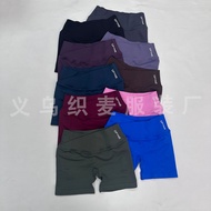 DFYNE Cross Waist Shorts Peach Buttocks Seamless Knit Yoga Fitness Sports Three-point Shorts Women