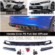 Honda Civic FE 2022 Civic FE Facelift 2025 Car Diffuser Front Lip Side Lip Rear Lip Exhaust Akrapovi