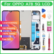 Original LCD with Frame for OPPO A78 5G CPH2483 LCD Display Touch Screen Digitizer Assembly Replacem