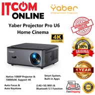 YABER PRO U6 (1920X1080) 4K 600 LUMENS ANDROID 9.0 1G RAM + 8GB ROM PROJECTOR PORTABLE (YBPROU6_CBK0