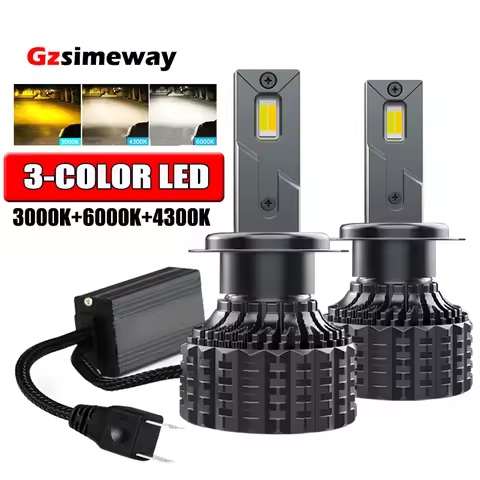 2PCS 90000LM H4 LED Bulbs H1 H7 H11 Car Headlight 6000K 4300K 3000K 3 Colors Front Lights H3 9005 HB
