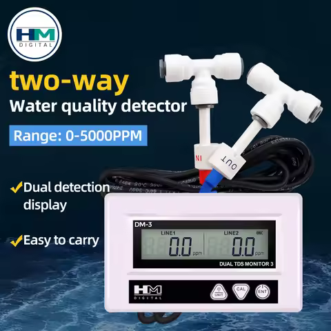 TDS EC Water Meter Dual Probe Online TDS EC Detector Input/Output Digital Water Quality Monitor for 