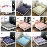 W17 Queen Size /King Size /Single Size Fitted Bedsheet / Cadar with Mattress Protector Cover