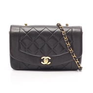 【二手】香奈兒 (Chanel) CHANEL 絎縫 Diana 翻蓋單肩背包 A01164 黑色羊皮（綿羊皮）絎縫 Diana 鏈條肩背包 女士