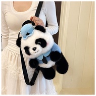 Cute Police Panda Plush Backpack Chengdu Gift Cute Uniform Big Panda Children's Bag