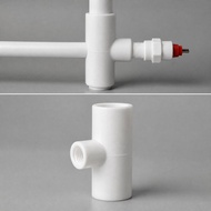 20 Pieces White  T-Pipe Connector Long-Lasting T-Shaped PVC Pipe Connector with Threaded Side Outlet