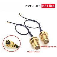 2-piece SMA / RP-SMA female to MHF4 IPEX IPX RF plug Pigtail cable for Mini 0.81mm PCI card intel WI