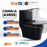 [Limit to 1 Unit Per Order] BANOVA CAMALA One Piece WC Toilet Bowl S-Trap Wash Down Water Closet 10 