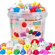 Resumplan Mochi Squishy Toys, 100 PCS Party Favors for Kids,Kawaii Squishies Stress Reliever Anxiety Toys, for Birthday, Halloween, Easter, Christmas,Classroom Prizes and Any Party Favor Sets