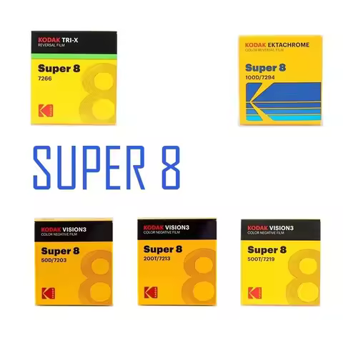 2026 Original Kodak Super 8 Colors Spot Vision3 Super 8mm Film 1-3 Packs 50D 100D 250D 200T 500T Fil