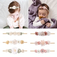 ที่คาดผมน่ารักสำหรับเด็กผู้หญิงเด็กน้อยเครื่องประดับผมดอกไม้ Bando Bayi 1/3ชิ้นของขวัญที่รัดผมยืดหยุ