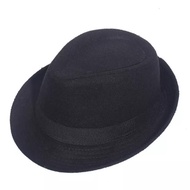 Men's Women's Jazz Fedora Hat Black Ribbon Panama Hat