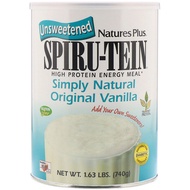 NaturesPlus, Spiru-Tein, High Protein Energy Meal, Unsweetened, Simply Natural Original Vanilla, 1.6
