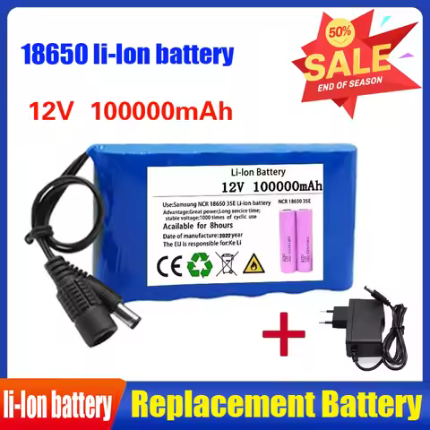 18650 lithium battery 3S2P 12V 100mAh rechargeable battery lithium battery pack with BMS charger