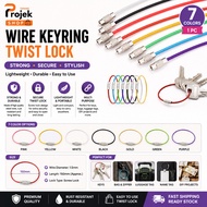 [5PCS] Wire Keyring Twist Lock Cable Ring Stainless Steel Key Chain Gelang Kunci Screw Lock 1.5mm 50