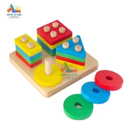 Geometric Wood Plug Block