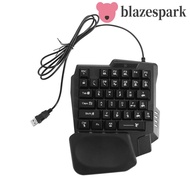 BLAZESPARK Single Hand Keyboard, USB Luminous One Handedly Keyboard, Portable 35 Keys 3 Color Backli