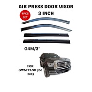 GWM TANK 500 2025 (G4M) 3 INCH Door Visor With 3M Tape Window Visor Vent Deflector 4pcs/set