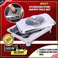 BESTBUY 5 set 35x27 BUFFET EMBOSSED / BUFFET TRAY SET / BUFFET FOOD TRAY / SERVING TRAY /FOOD PAN KE