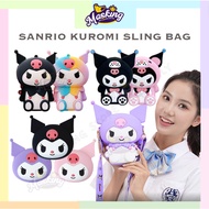 SANRIO Beg Budak Perempuan Kuromi Cartoon Silicon Bag Corssbody Kids Sanrio Kuromi Shoulder Beg