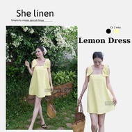 LEMON DRESS – She Linen Two-Strap Babydoll DRESS Dress Woman