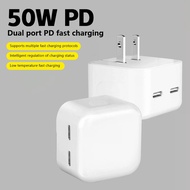 USB Type C Charger 50W Dual PD Portable USB C Charger Support Type C PD Fast Charging For IP 17 pro 