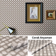 45cm x 10meters Self-Adhesive 3D Woven Design Wallpaper - 3D Texture Design
