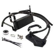 14 Rows AN8 Transmission Oil Cooler & 7-Speed Adapter Plate Sandwich Kit For VW Audi VAG Golf MK7 DQ