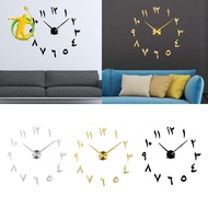 [Asiyy] 3D DIY Wall Clock, Large Wall Sticker Clock , Acrylic Wall Clock Sticker Mirror Wall Clock Decor for Living Room Study Bedroom