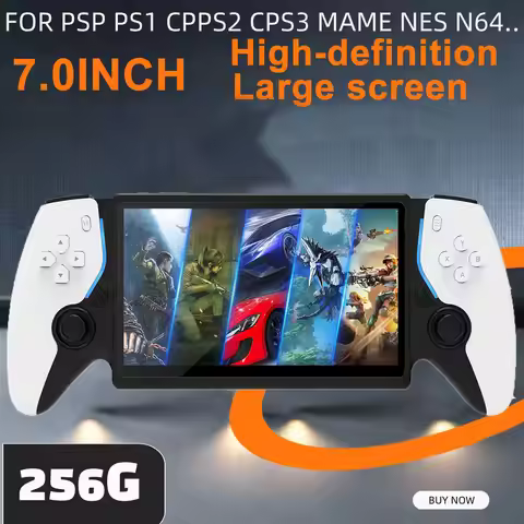 PX Pro Handheld Game Player Portable Retro Gaming Console 7.0” Screen 256G add more Games for PS1 PS