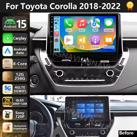 Qualcomm Android 15 Multimedia Player For Toyota Corolla 12 Cross 2019-2022 Carplay Auto Car Radio S